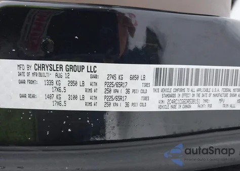 2013 Chrysler Town & Country Touring-L z USA, uszkodzony, nr VIN 2C4RC1CG6DR539151